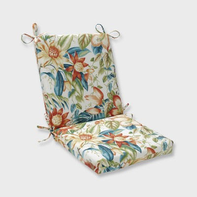 Botanical Glow Tiger Lily Squared Corners Outdoor Chair Cushion Blue ...