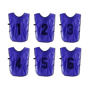 Unique Bargains Team Sports Reversible Numbered Soccer Training Vest 6 Pcs - 1 of 4