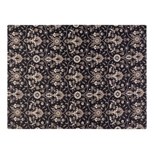 36"x48" Alhambra 1/2" Rug'D Chair Floor Mat Black/Gray - Anji Mountain: Durable, Indoor, Felt Backed, Floral Pattern - 1 of 4