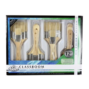 Royal & Langnickel Bristle Hair Large Area Brushes - Classroom Value Pack, Pack Of 12 - 1 of 1
