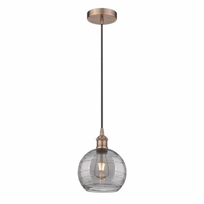 Athens Deco Swirl - 1 Light Mini Pendant In Industrial Style-10.75 Inches Tall and 8 Inches Wide