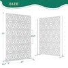 TUYOHW Metal Privacy Screen Outdoor, Decorative Privacy Panels, Freestanding Privacy Screen for Patio, Garden, Pool (White Square) - 2 of 4