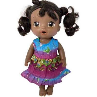 Doll Clothes Superstore Butterflies on Multi Color Print Fits Some Baby Alive And Little Baby Dolls