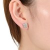 Guili White Gold Plated Vintage Pinwheel Cluster Stud Earrings with Cubic Zirconia, A Timeless & Exquisite Jewelry Piece for Everyday Elegance - 2 of 3