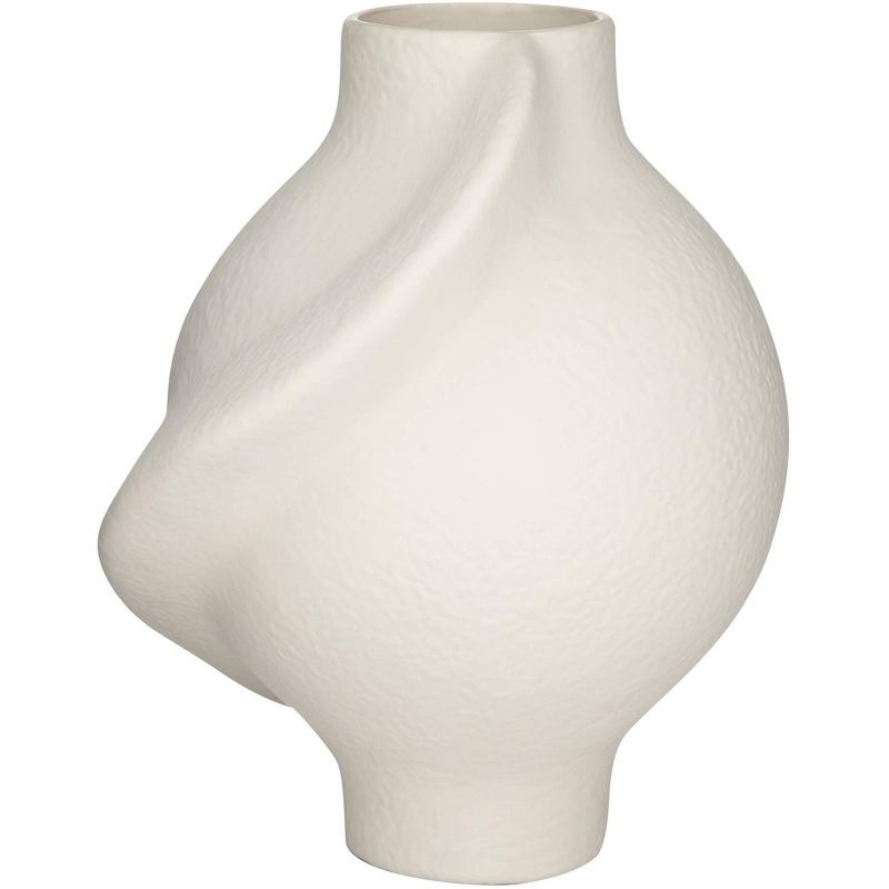 Studio 55D Lalonde 16 1/4" High Matte Creamy Twist Decorative Vase, 4 of 8