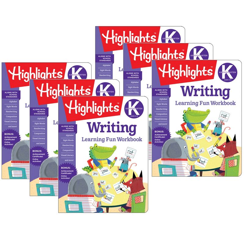 Highlights™ Learning Fun Workbooks, Kindergarten Writing, Pack of 6, 1 of 3