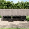 vidaXL Modern Outdoor Lounge Set - Anthracite Steel 7-Piece Modular Patio Furniture with Dark Gray Cushions and High-Density Foam Filling - 2 of 4