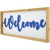 Northlight Welcome Framed Wall Sign - 20" - White and Blue - 4 of 4