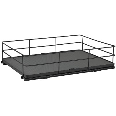 Organize It All 13.8"x20" Slide Out Shelf Organizer: Steel Kitchen Cabinet Storage, Black, 4.5" Height, 16.16 lbs — фото 4