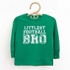 The Juniper Shop Littlest Football Bro Toddler Long Sleeve Tee - 3T - Kelly - 3 of 4