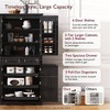 PAGED Farmhouse Kitchen Pantry Cabinet, Adjustable Kitchen Storage Cabinet, 2-Door Embossed Texture Cupboard, Sideboard Buffet Cabinet with Storage - 2 of 4