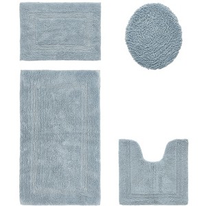 Lux Premium 100% Cotton Tufted Solid Reversible 4 Piece Bath Rug Set – Ultra-Soft, Water-Absorbent, Durable, Machine Washable Bathroom Rug - 1 of 4