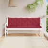 vidaXL Garden Bench Cushion Set of 2 Wine Red Oxford Fabric, Hollow Fiber - 2 of 4