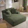 Oversized Corduroy Modern Armless Chaise Lounge Chair with No Assembly Required and Comfy Sleeper Function - 3 of 4