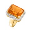 Ross-Simons 11.00 Carat Madeira Citrine and .20 ct. t.w. Diamond Ring in 18kt Gold Over Sterling - 3 of 4