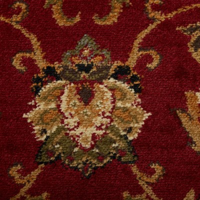 Royalty Red and Ivory Traditional Medallion 63" Synthetic Area Rug