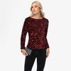 Anna-Kaci Women's Long Sleeve Sequin Top Round Neck Sparkle Blouse - 4 of 4
