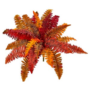 Nearly Natural 20-in Autumn Boston Fern Artificial Plant (Set of 3) - 1 of 2