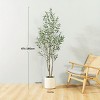 Syemin Artificial Plants 6 Ft Indoor Fake Olive Tree Artificial Olive Tree Large Olive Plant with Pot for Home Decoration Gift, Green, 6"*6"*42" - 3 of 4