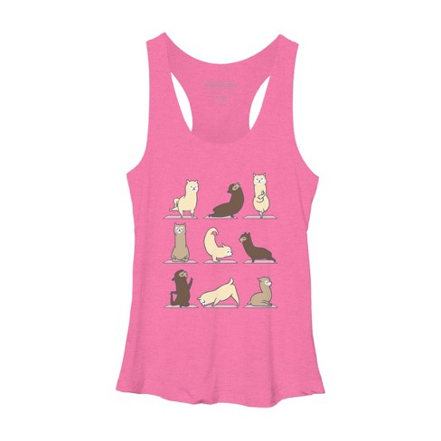 Women's Design By Humans Alpaca Yoga By Huebucket Racerback Tank Top - Pink  Heather - Small : Target