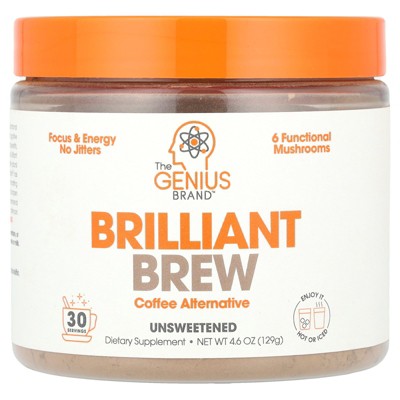 The Genius Brand Brilliant Brew, Coffee Alternative, Unsweeted, 4.6 oz (129 g)