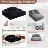 Upholstered Chaise Lounge Ultra-Soft Sleeper Sofa Bed Lazy Single Sofa Leisure Reading Couch with 4 Pillows, No Assembly Required - ModernLuxe - 4 of 4