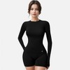 Anna-Kaci Active Women's Long Sleeve Fitted Crew Neck Top with Thumbhole Cuffs and Seam Detailing - 2 of 4