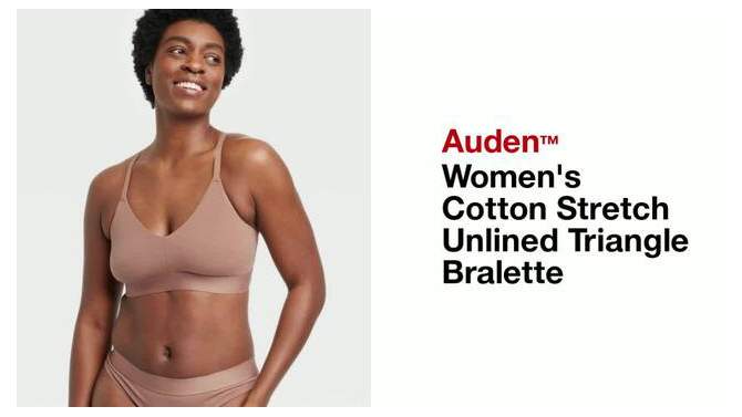 Women&#39;s Cotton Stretch Unlined Triangle Bralette - Auden&#8482;, 2 of 6, play video