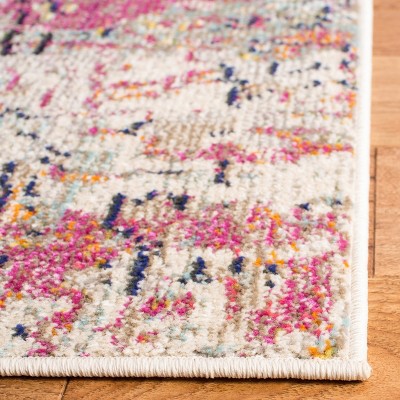 Chic Metro-Mod Grey and Pink Hand-Knotted 8' x 10' Area Rug