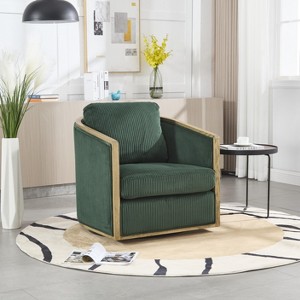 KTMBDW Swivel Barrel Chair, 30" W Modern Round Accent Arm Chairs 360 Degree Swivel Single Circle Club Sofa Chair for Living Room Bedroom - 1 of 4