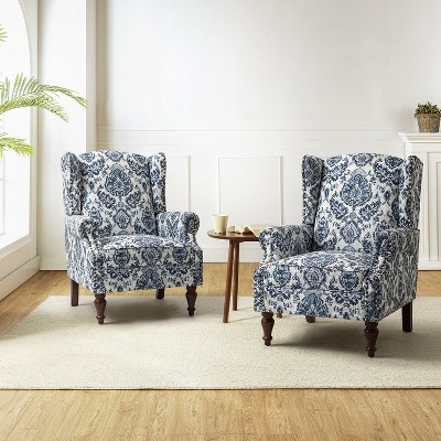 Theodor Armchair with Spindle Legs for Living Room and Bedroom Club Chair Set of 2 | ARTFUL LIVING DESIGN