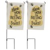 Slickblue "Thank You for Being Sweet" Mini Garden Flag Set – Beehive & Bumblebee Design with Metal Stake, 8" x 4.5" - 3 of 3