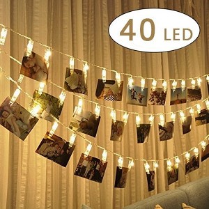 Perfect Holiday 40 LED Large Photo Clip Clear Cable Lights - Plug in - 1 of 4