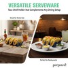 Prepara Taco Stand, 3-Pack, Hard/Soft Shell Holder for Upright Serving - Serves 2-3, Durable Melamine Food Organizer, Casual Serveware (Blue) - 4 of 4
