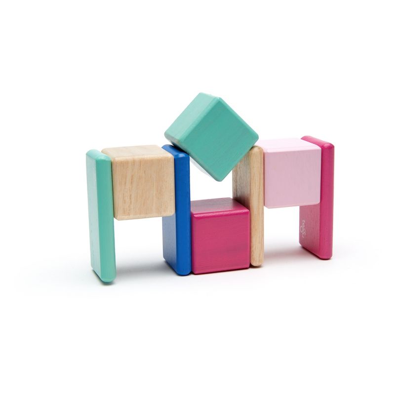 Tegu Magnetic Wooden Blocks, 8-Piece Pocket Pouch, Blossom, 4 of 10