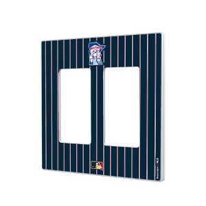 MLB Cooperstown Central Teams Pinstripe Hidden-Screw Light Switch Plate for Double Rocker - 1 of 4