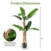 Costway 1/2 PCS 5.5 FT Tall Artificial Banana Tree with 10 Large Leaves Double Stalks Natural Bark - 3 of 4