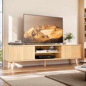 Buenhomino Modern TV Stand for Televisions up to 70 Inches, with Sliding Doors and Storage, TV Consoles, Media Consoles for Living Room, 63 Inch - 1 of 4