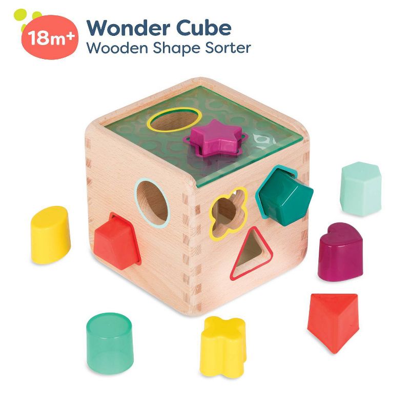 B. toys Wooden Shape Sorter - Wonder Cube, 4 of 12