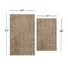 Knightsbridge Stylish And Comfortable Traditional Summer Tile Design 2 PC Cotton Bath Rug Set 20"x30" & 24"x40" Natural - 3 of 4