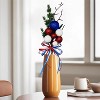 Attop Vibrant Red White Blue Artificial Floral Arrangement Stems Festive Table Centerpieces Decor - 2 of 4
