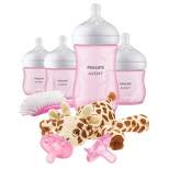 Philips Avent Natural Baby Bottle with Natural Response Nipple Baby Gift Set with Snuggle - Pink - 8pc