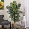 Nearly Natural 5-ft Golden Cane Artificial Palm Tree in Sandstone Planter - 3 of 3