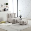 NicBex Velvet Fluffy Bean Bag Chair for Adults and Children,Lazy Sofa Chair with Memory Foam and Ottoman,Modern Lounge Chair for Living Room - 4 of 4