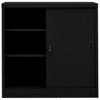 vidaXL Steel Office Cabinet - 35.4"x15.7"x35.4" - Versatile Storage Solution with Adjustable Shelves and Sliding Door - Ideal for Office Use - Black - 3 of 4