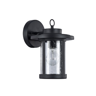 Chloe Lighting Vaxcel Transitional 1 Light Black Outdoor Wall Sconce 10" Height