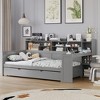 Twin Size Daybed with Storage Shelves, Twin Size Trundle and Study Desk - 2 of 4