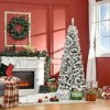 NicBex 9ft Snow Flocked Artificial Christmas Tree with Branches, Pinecones and Red Berries for Home Office - 4 of 4