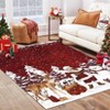 Christmas Area Rug Machine Washable Santa Claus Rug, Non Slip Soft Faux Wool Low Pile Accent Rug for Living Room Bedroom - 3 of 4