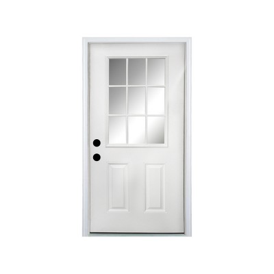 Lirago 36 x 80 Right hand Inswing White Fiberglass Front doors with Brickmould 4-9/16" Vinyl Frame Low-E Glass